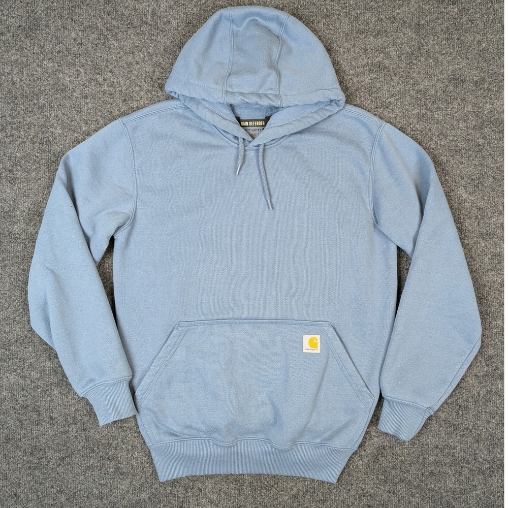 Carhartt Rain Defender Hoodie Blue Loose Fit Sweatshirt TS0615-M Mens Small